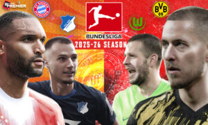 Image shows the key players in Bayern vs Hoffenheim and Wolfsburg vs Dortmund in the Bundesliga