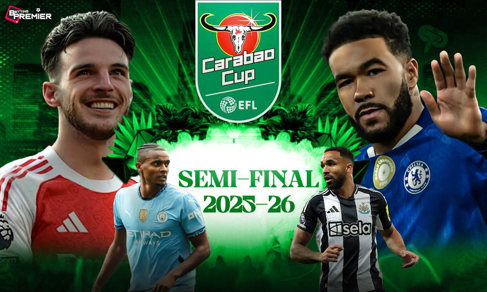 This image represents the elite Carabao Cup semi-final leg 2 of 2, featuring two teams' encounters.