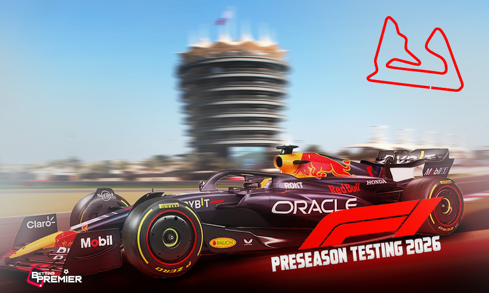 This image represents the motorsport world restarting its F1 Bahrain preseason testing 2026 with leading drivers.