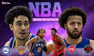 This poster shows NBA teams for the upcoming games.