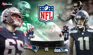 This poster represents the upcoming NFL Super Bowl LX game.