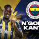 This poster shows the French footballer, N'Golo Kanté, representing his transfer from Al-Ittihad to Fenerbahçe.