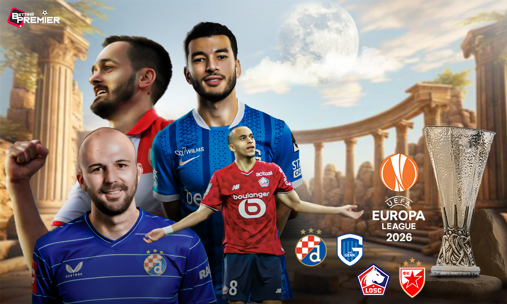 This image denotes a variety of football leagues, including the elite UEFA Europa League 2025-26, with some clubs' head-to-head encounters.