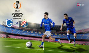 This poster shows football teams representing the upcoming UEFA Europa League Playoff Qualifiers Leg 2.