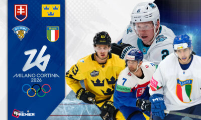 This poster shows international ice hockey teams representing the Winter Olympic Ice Hockey Preliminaries.