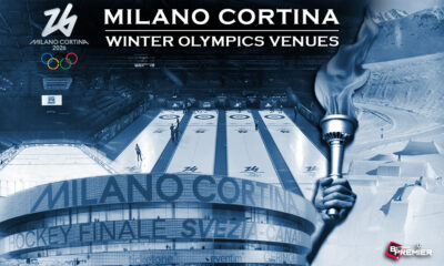 This poster shows the Winter Olympic venues in Milano-Cortina.