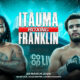 This poster displays Moses Itauma along with Jermaine Franklin for their fight at Co-op Live Arena, Manchester