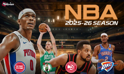 This poster displays NBA teams such as the Boston Celtics, Oklahoma City Thunder, Hawks, and Pistons who appear in this matchday.