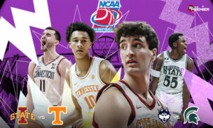This poster shows teams representing the upcoming NCAA Men's Basketball Sweet 16.