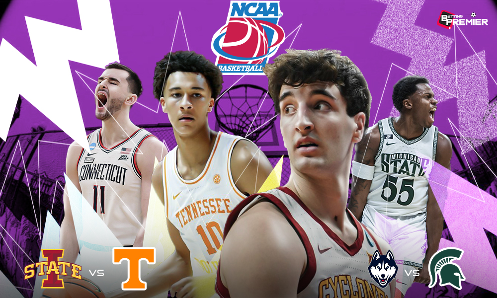 This poster shows teams representing the upcoming NCAA Men's Basketball Sweet 16.