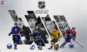 This image depicts an NHL regular-season ice hockey matchup between two teams.