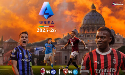 The images depict the 2025-26 Serie A season, featuring top-flight clubs meeting.