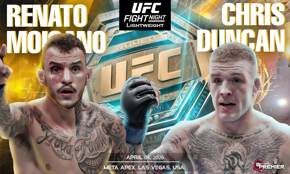 The poster shows the fearless face-off between Moicano and Duncan in the UFC Lightweight Fight.