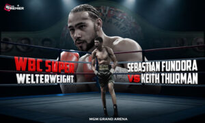 This image shows boxers to represent the upcoming Sebastian Fundora and Keith Thurman bout.