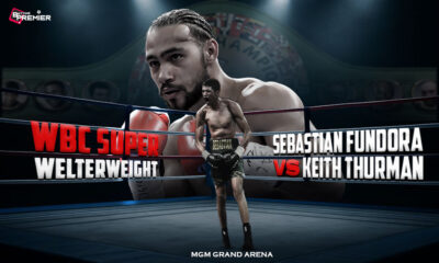 This image shows boxers to represent the upcoming Sebastian Fundora and Keith Thurman bout.