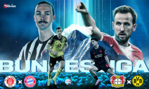 This poster shows teams representing the upcoming Bundesliga Matchday 29.
