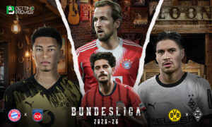 The poster captures the intense clash between the teams, both forcefully looking for a European League spot in Bundesliga Matchday 32.