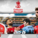 This poster shows teams representing the upcoming FA Cup Quarterfinal matches.