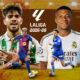 This poster shows teams representing the upcoming La Liga Matchday 32 fixtures