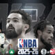 The poster defines the clashes for the playoff of the NBA season 2025-26, Matchday, April 3, 2026.