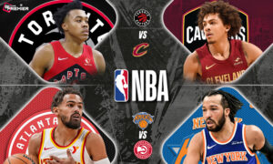 This poster shows NBA teams to represent the upcoming games.