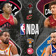 This poster shows NBA teams to represent the upcoming games.