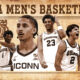 This poster shows basketball teams representing the upcoming NCAA Men's Basketball Final Four.