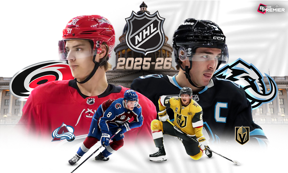 This image depicts the NHL 2025-26 season, featuring team tussles and spectacular performances in ice hockey.
