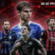 This poster depicts a clash between elite top-tier clubs in the 2025-26 Serie A season.