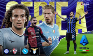 This image denotes a Serie A feature between top-tier clubs’ encounters in the football competition.