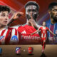 This poster shows teams representing Champions League Semi-Final - PSG, Bayern, Atlético, and Arsenal.