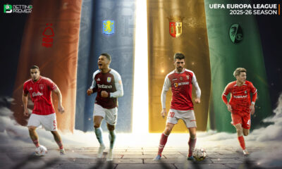 The poster features the clashes of the UEFA Europa League semi-finalists for the grand final stage.
