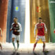 The poster features the clashes of the UEFA Europa League semi-finalists for the grand final stage.