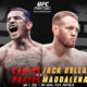 This poster denotes a UFC Fight Night featuring Della Maddalena vs Prates for the welterweight title in the octagon.