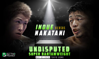 This poster shows boxers representing the upcoming Naoya Inoue vs Junto Nakatani fight.