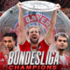 This poster shows Bayern Munich representing their Bundesliga win.