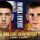 This poster shows players representing the upcoming Dmitry Bivol vs Michael Eifert.