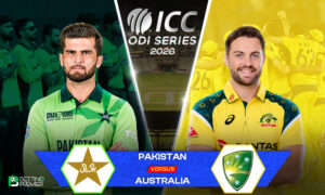 The poster will showcase the Pak vs Aus clash in the ICC ODI three-match series.