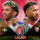 This poster shows La Liga teams to represent upcoming matchups.