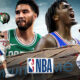 This poster shows NBA teams to represent upcoming matchups.