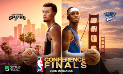 This poster shows NBA teams to represent upcoming matchups.