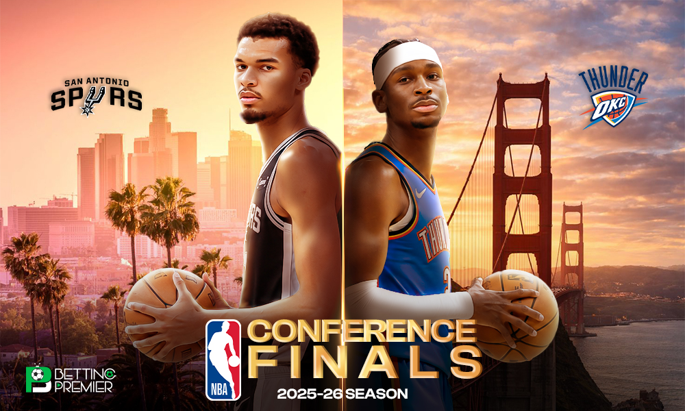 This poster shows NBA teams to represent upcoming matchups.