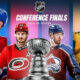 This poster shows NHL teams to represent the upcoming matchups.