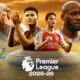 This poster indicates that the Premier League features the top teams competing at the end of the season.