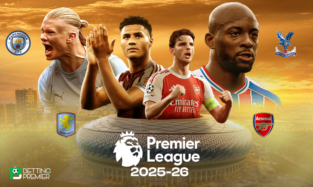 This poster indicates that the Premier League features the top teams competing at the end of the season.