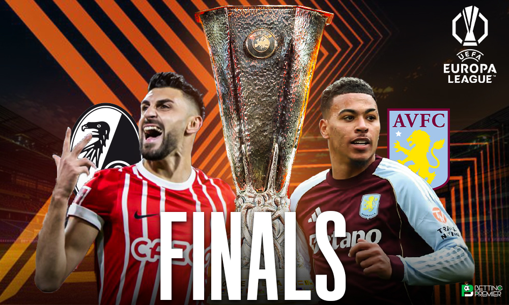 Poster showing the clash for the 2026 UEFA Europa League Final between Aston Villa and SC Freiburg in Istanbul.
