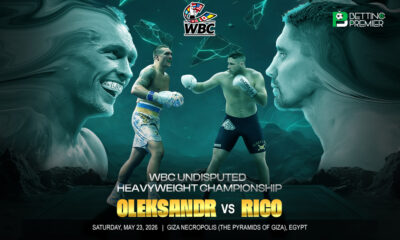 The poster shows the fearless face-off between Usyk vs Verhoeven: WBC Undisputed World Heavyweight Title.