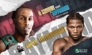 This image shows O'Shaquie Foster vs Raymond Ford's title fight showdown
