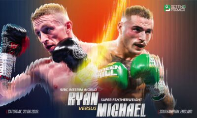 The poster shows the face-off between Garner and Magnesi for the Interim WBC World Super Featherweight title.