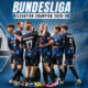 The poster features the Paderborn team celebrating their promotion to the Bundesliga for next season.